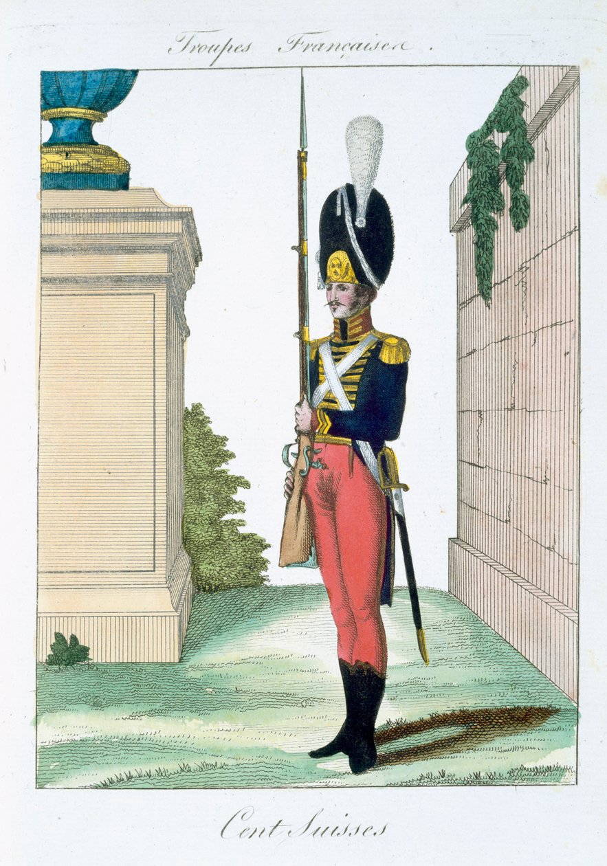 Centurião suíço, das tropas francesas, bar. em Basset, Paris, c.1790 de French School