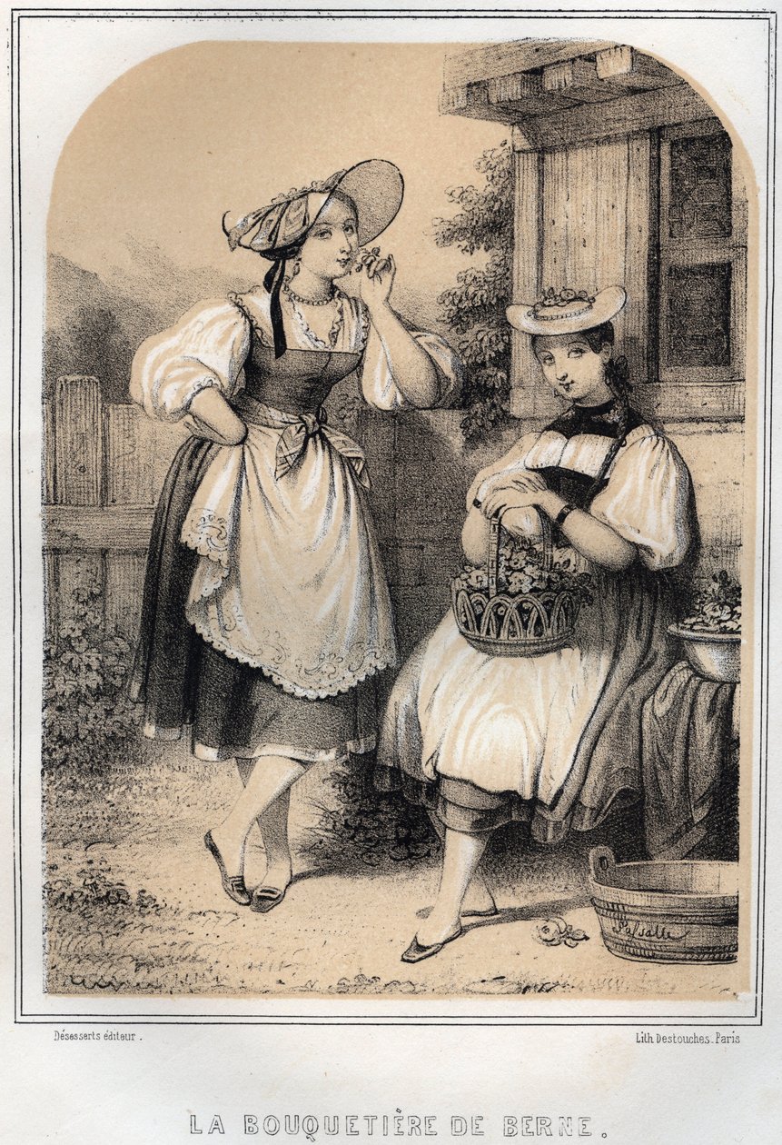 Fantasias suíças - Ibex de Berna - gravação em "THE SOURIES DE MON UNCLE MEMORIES ET RECITTS DE Voyages" por MORING MICHEL - final do século XIX de French School
