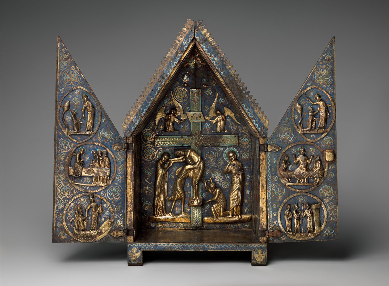 Tabernáculo de Cherves, c.1220-30 (cobre e esmalte de champanhe) de French School