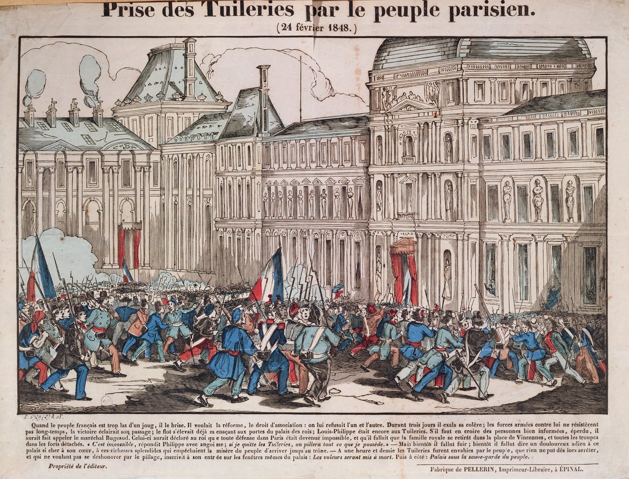Tomada das Tulherias pelo Povo Parisiense, 24 de fevereiro de 1848 de French School