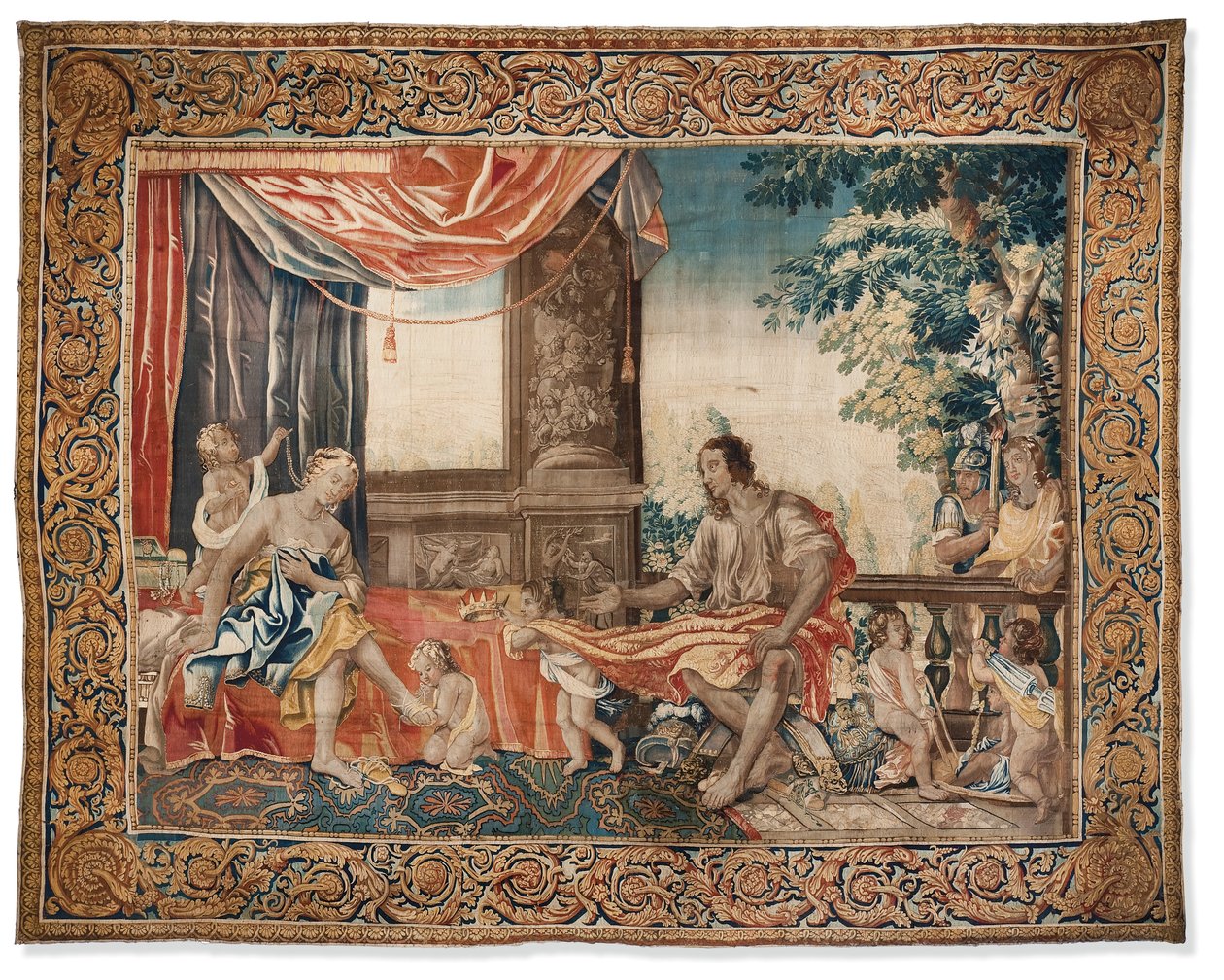 Tapeçaria da série &39;Mulheres da Antiguidade Ilustrada&39;, c.1645 (lã e seda) de French School