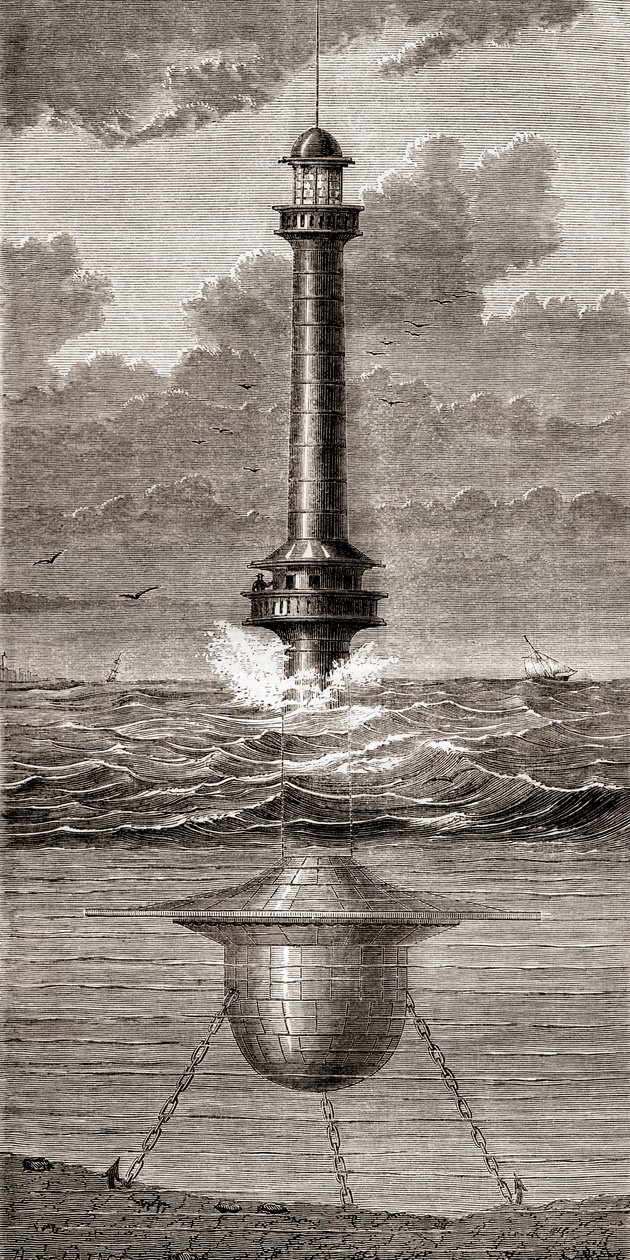 O farol flutuante do século XIX colocado à entrada do Porto de Liverpool, Inglaterra, de 
