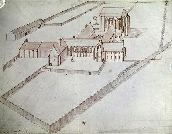 A, abadia, de, são-martin-aux-bois de French School