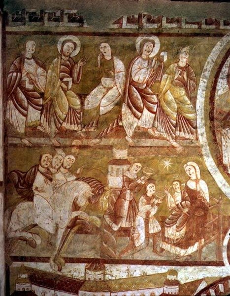 A Adoração dos Reis Magos (fresco) de French School