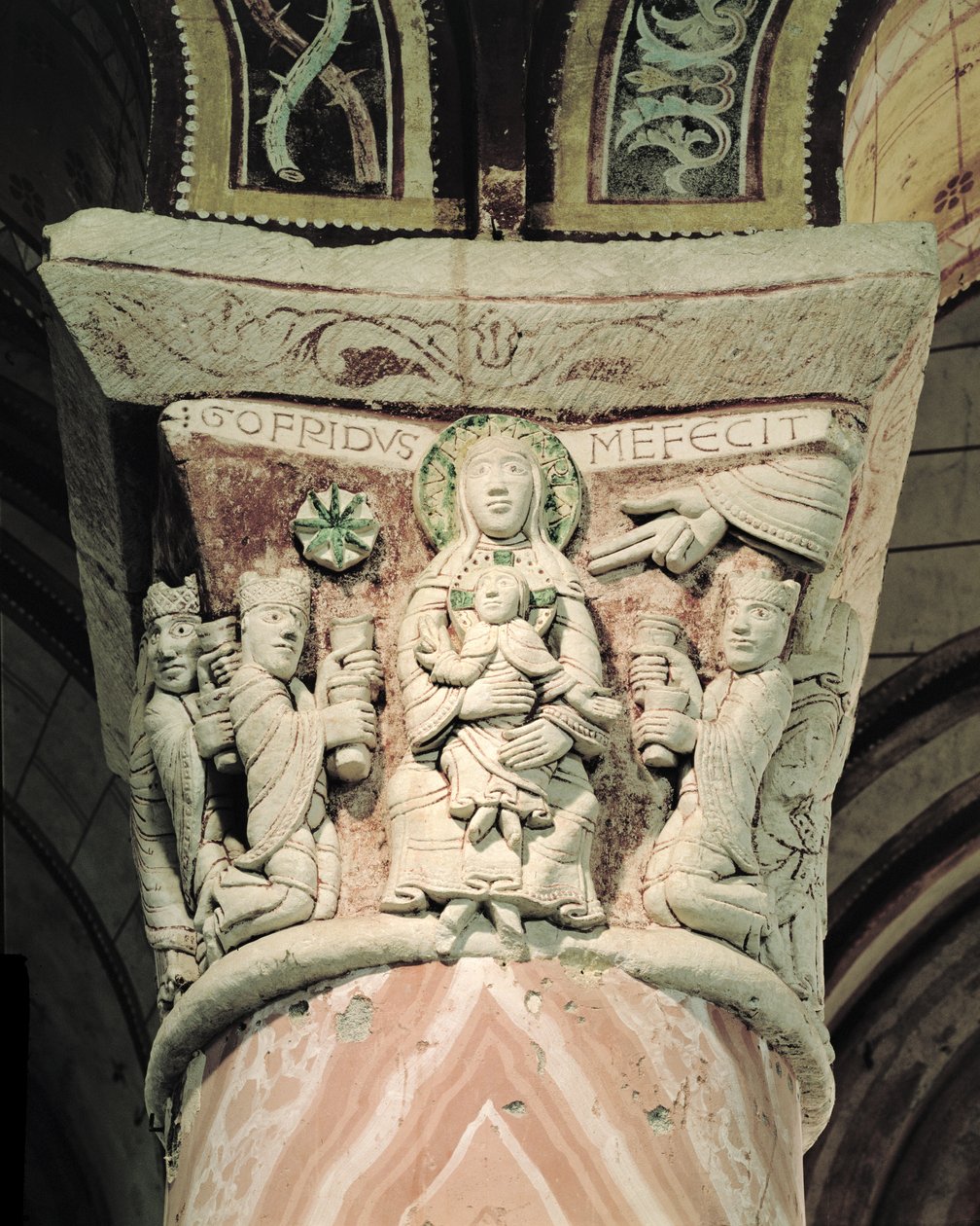 A Adoração dos Magos, capital de coluna de French School