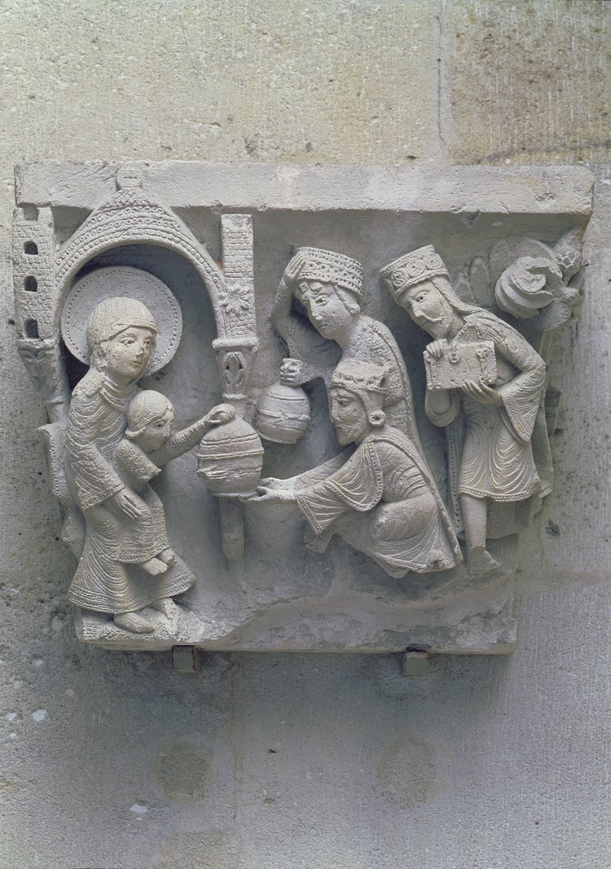 A Adoração dos Magos, capital original da nave da catedral de French School