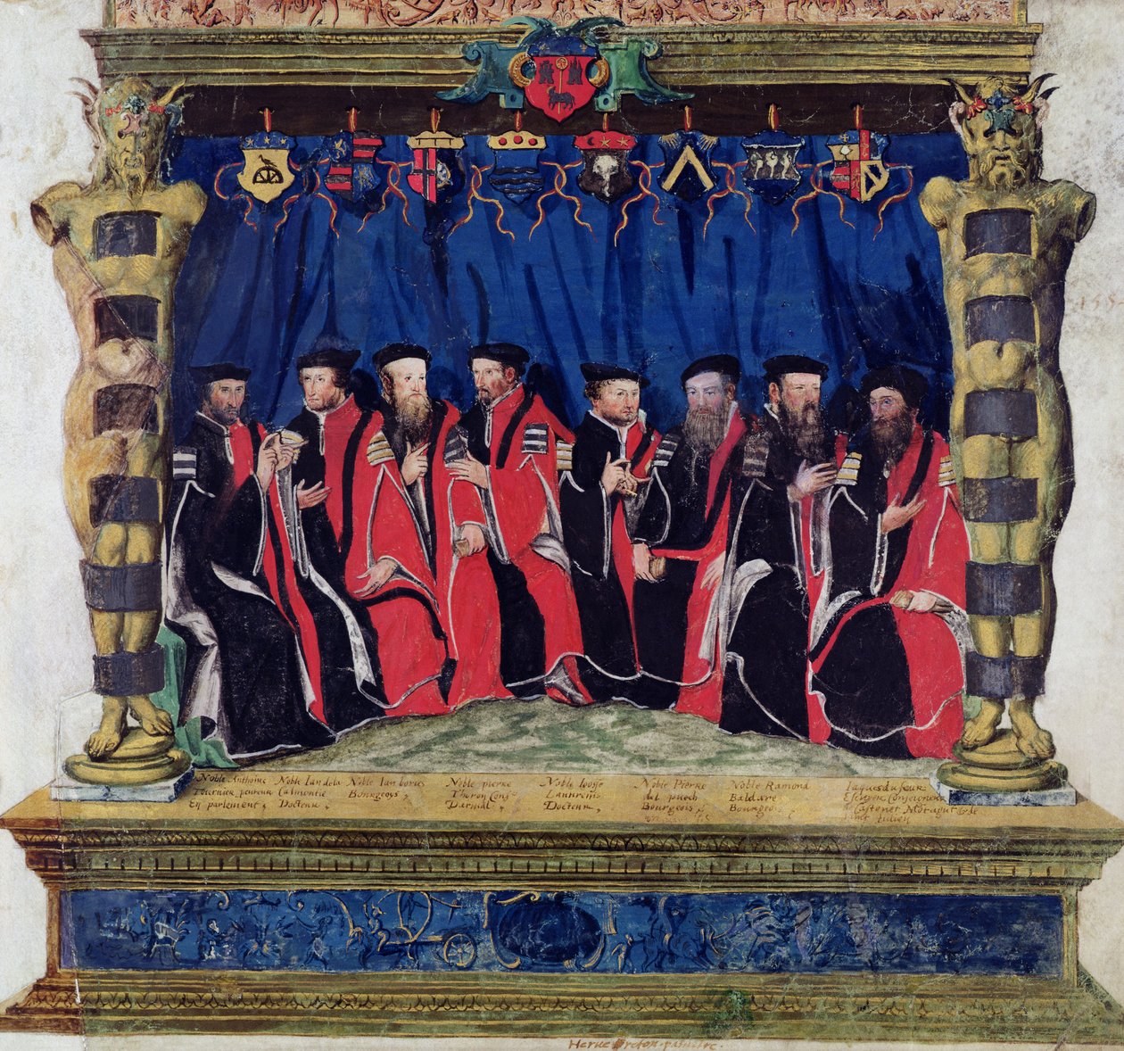 Os vereadores de Toulouse, 1554-1555 de French School