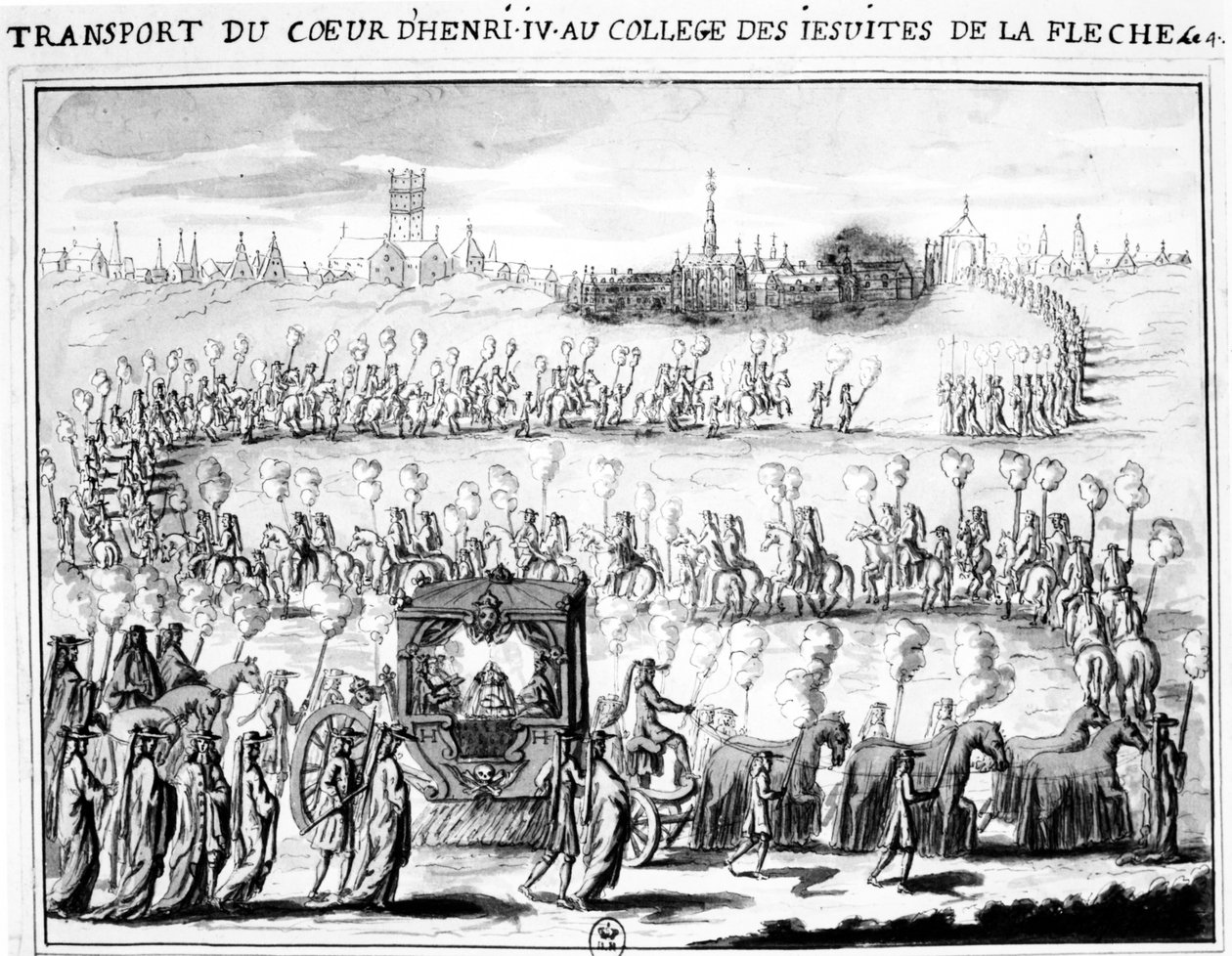 A chegada do coração de Henrique IV ao Colégio de La Flèche em 4 de junho de 1610 de French School