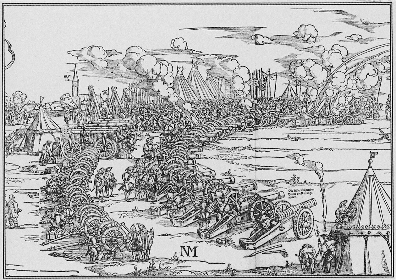 O parque de artilharia de Charles Quint, 1530 de French School