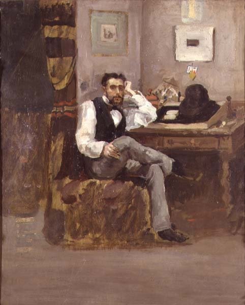 O Artista no seu Estúdio de French School