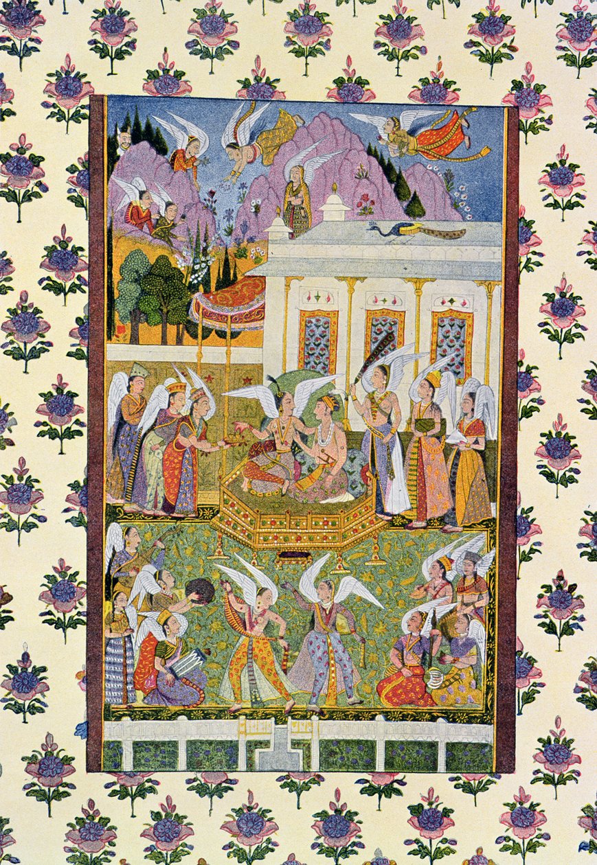 A Assembléia de Efrits e Djinn, ilustração de The Arabian Nights, 1895 (gravura a cores) de French School