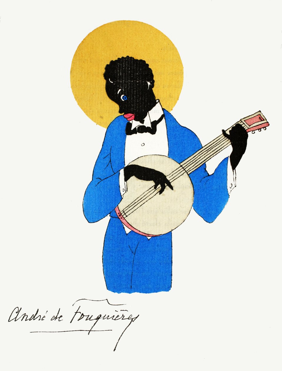 O jogador do banjo (cópia do estêncil) de French School