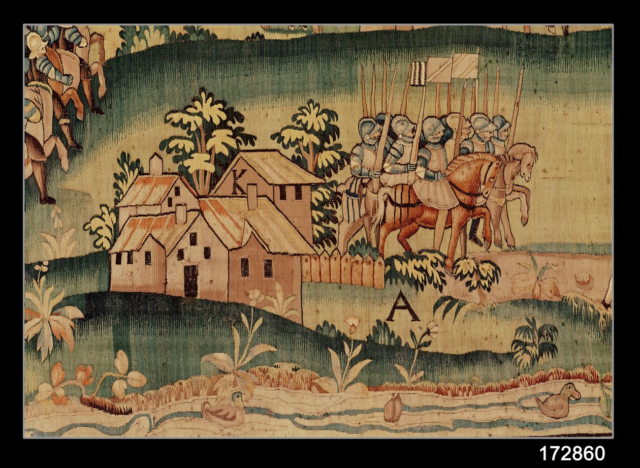 A Batalha de Jarnac, o Encontro dos Dois Exércitos em 13 de março de 1569 (detalhe) de French School