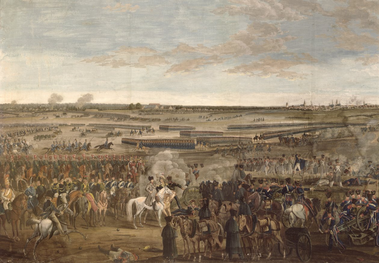 A Batalha de Leipzig, detalhe de Napoleão em primeiro plano, 18 de outubro de 1813 (ver 203343) de French School