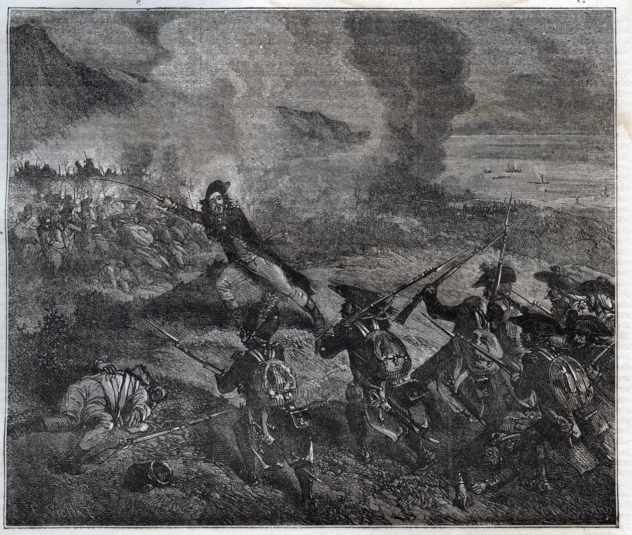 A Batalha de Loano ocorreu em 23-24 de novembro de 1795 durante a Guerra da Primeira Coligação - Nova Enciclopédia Nacional de Maurice La Charest - 1870 - de French School