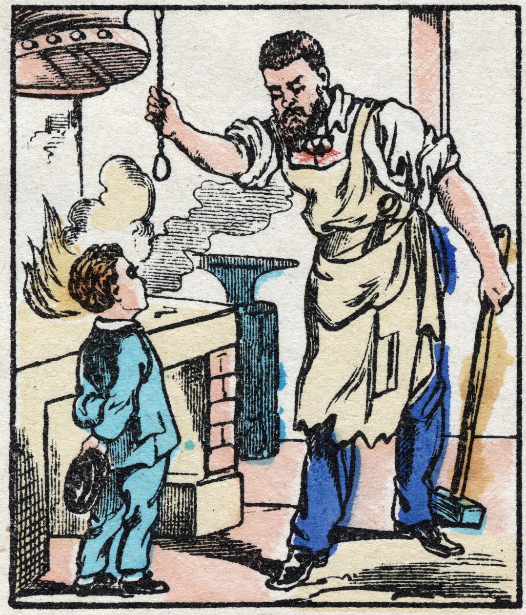 O Ferreiro. Gravação em "La chanson des metier". Imagem epinal, finais do século XIX. Coleção particular. de French School