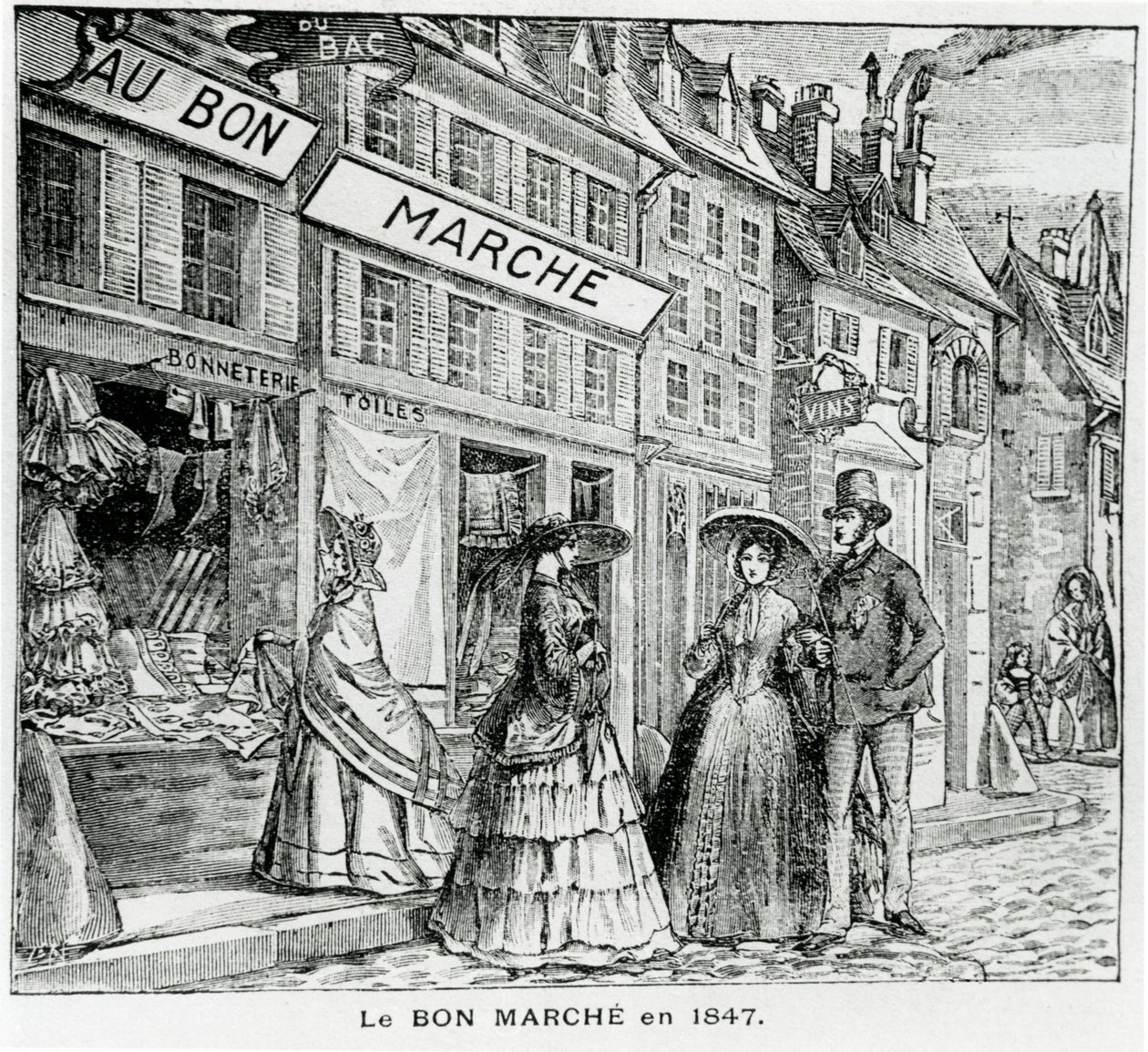 A loja Bon Marché na rue du Bac, Paris em 1847 de French School