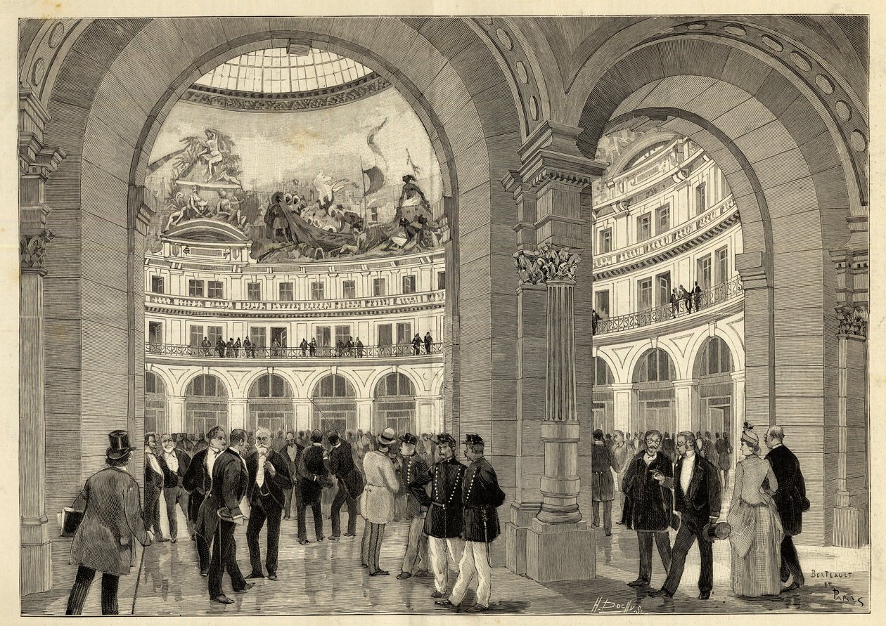 The Bourse du Commerce - Paris (1º arrondissement) - 1889 - gravura de le Monde illustrious - 1889 de French School