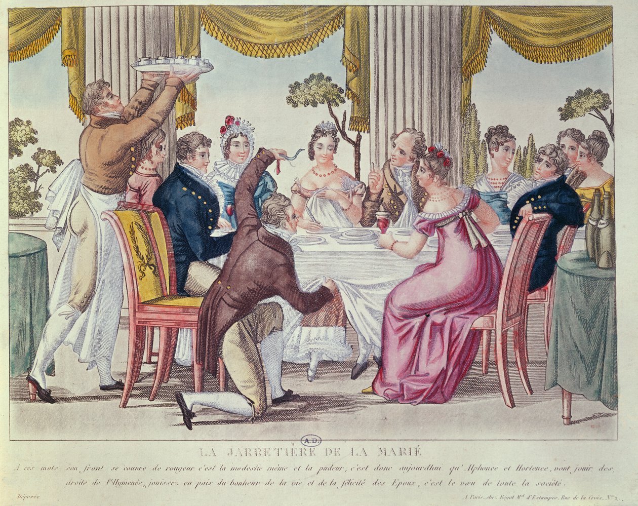 A Jarreteira de Noivas, c.1820 de French School
