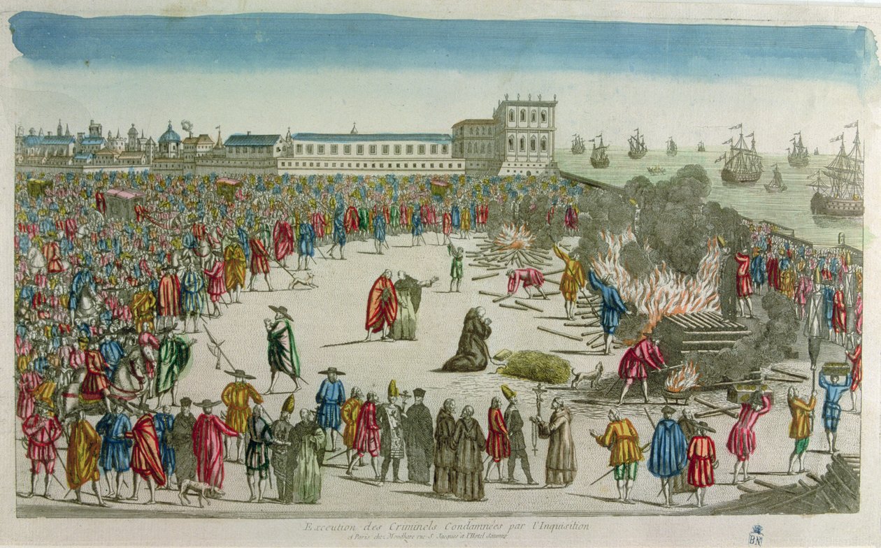 The Burning (gravura colorida) de French School