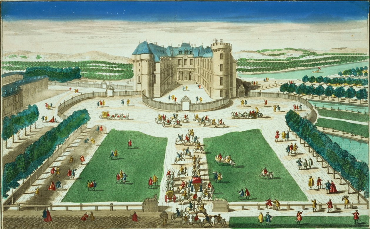 O Chateau Rambouillet, gravado por Antoine Aveline (1691-1743) de French School