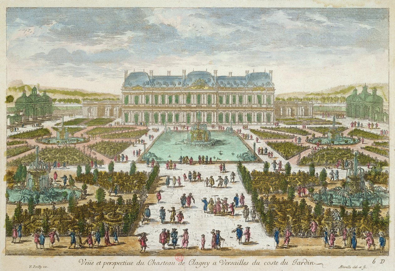 O Chateau e o Jardim de Clagny em Versalhes de French School