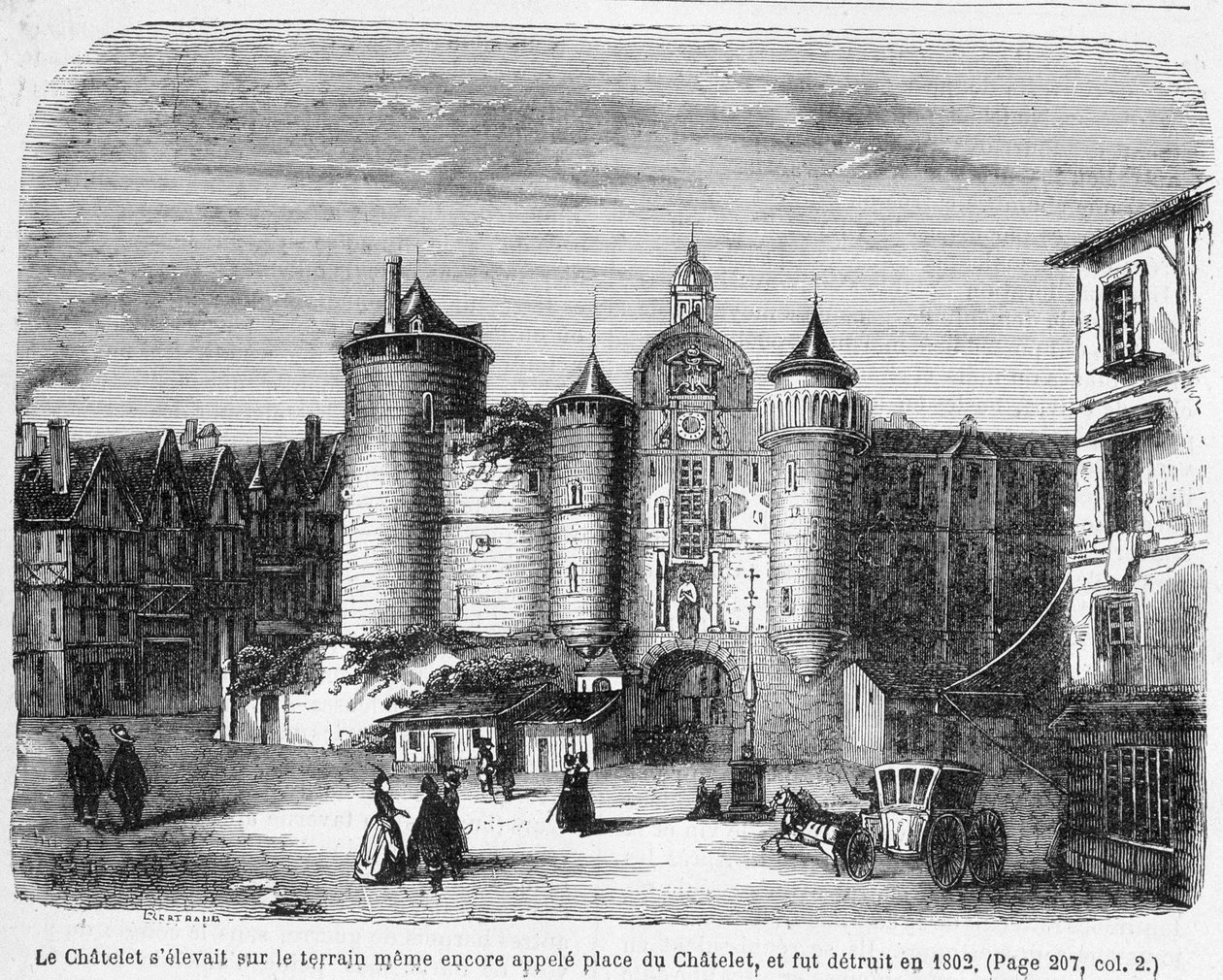 O Chatelet no século XVIII - gravura de French School