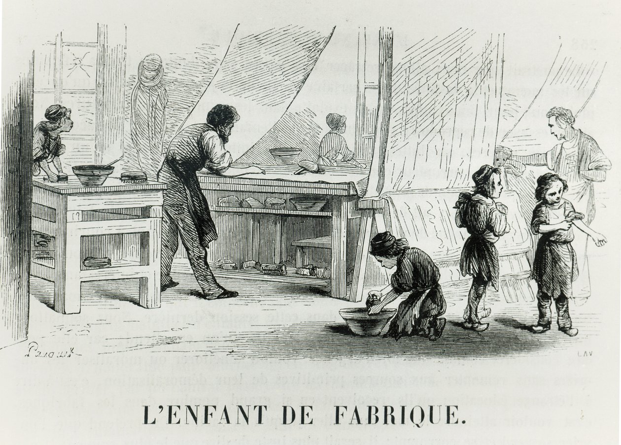 A criança da fábrica, c. 1842 de French School