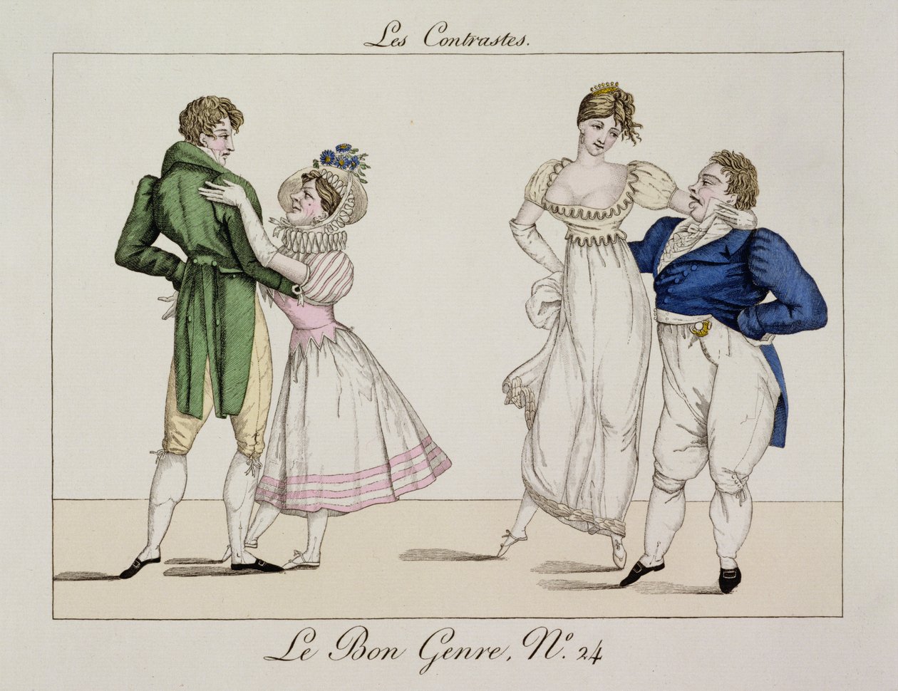 Os contrastes, placa 24 de Le Bon Genre, 1811 de French School