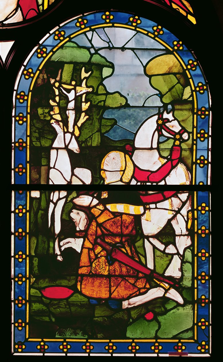 A conversão de Santo Eustáquio, da Igreja de Saint-Pierre du Chatel de French School
