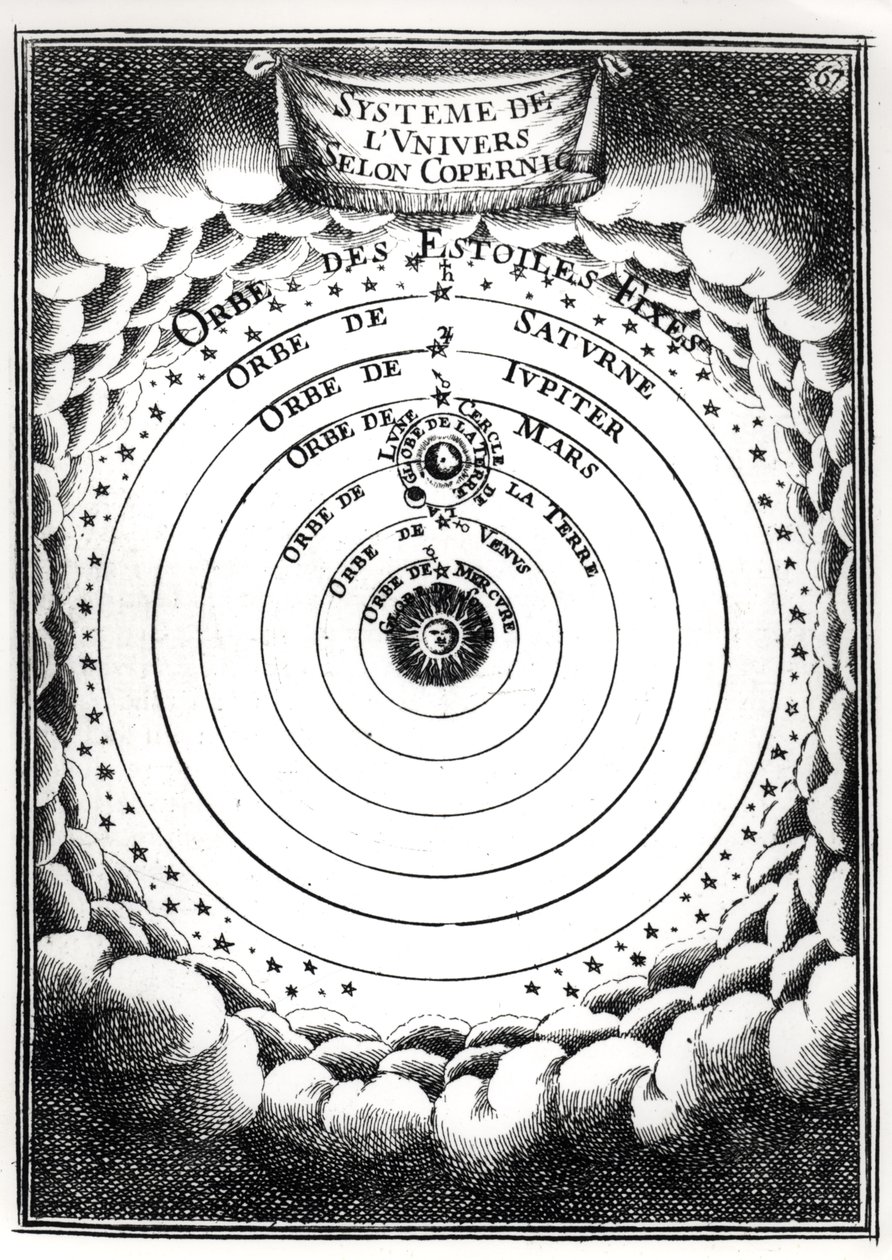 O sistema copernicano, da descrição de lUnivers por Alain Manesson Mallet (1630-1706) 1683 de French School