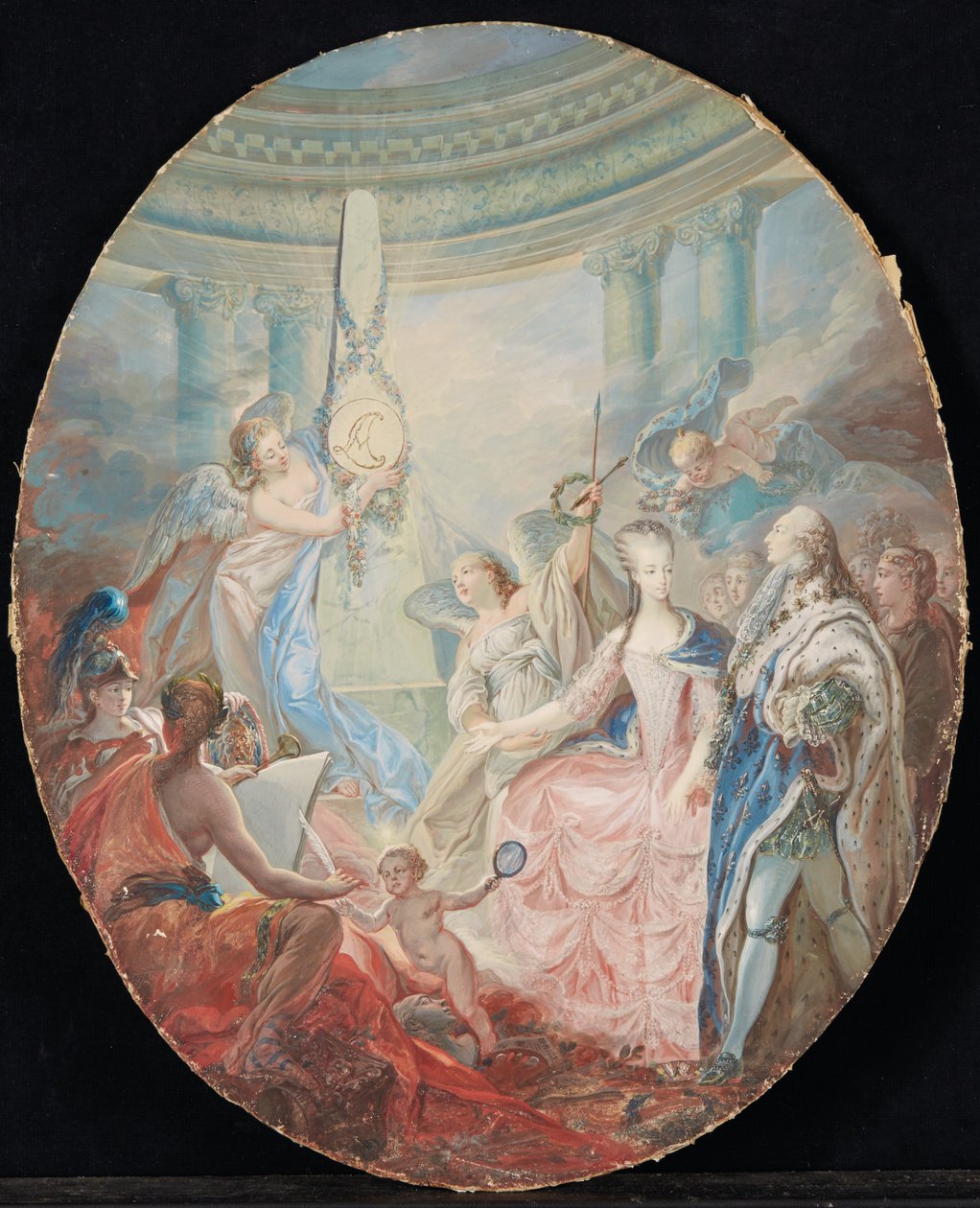 A coroação de Luís XVI acompanhado por Maria Antonieta, após 1774 de French School