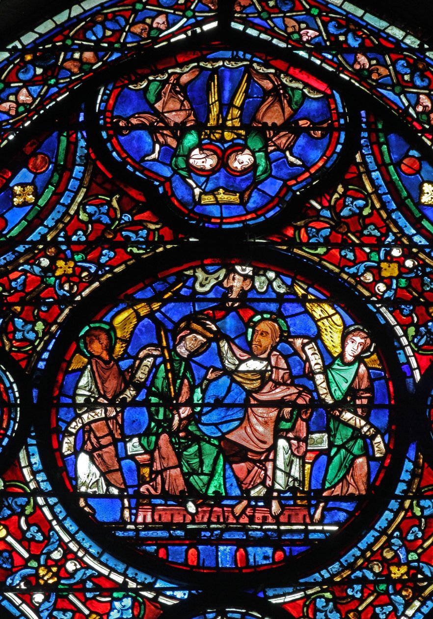 A Coroação da Virgem com os anjos entregando a coroa (w42) de French School