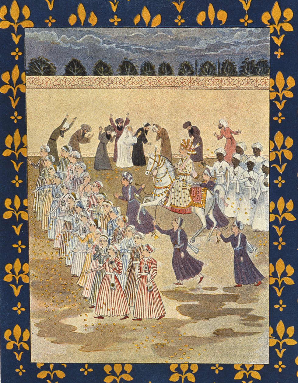 O Cortege de Aladim, ilustração para Aladim, das Mil e Uma Noites, 1895 (gravura a cores) de French School