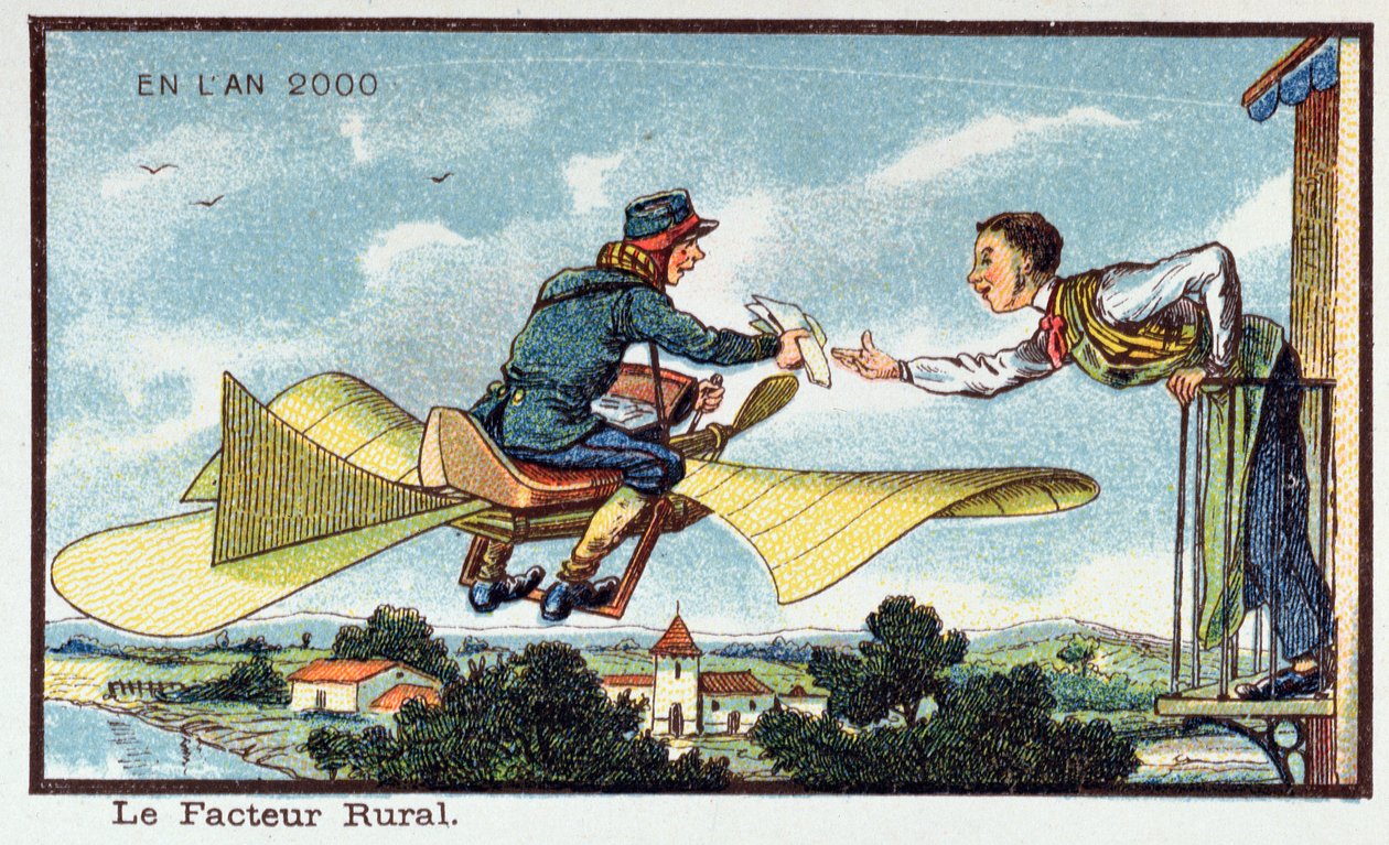 O carteiro do país no ano 2000, c. 1913 de French School