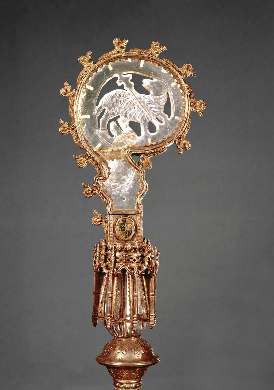 O Crozier das Abadessas do Convento Cisterciense Abbaye du Lys (prata dourada e cristal de rocha) de French School