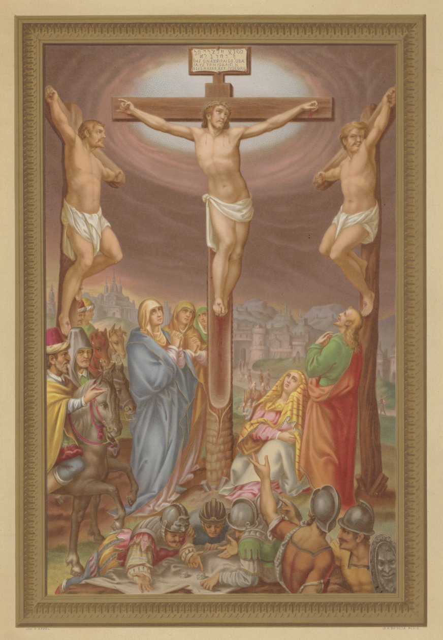 A Crucificação (cromolitografia) de French School