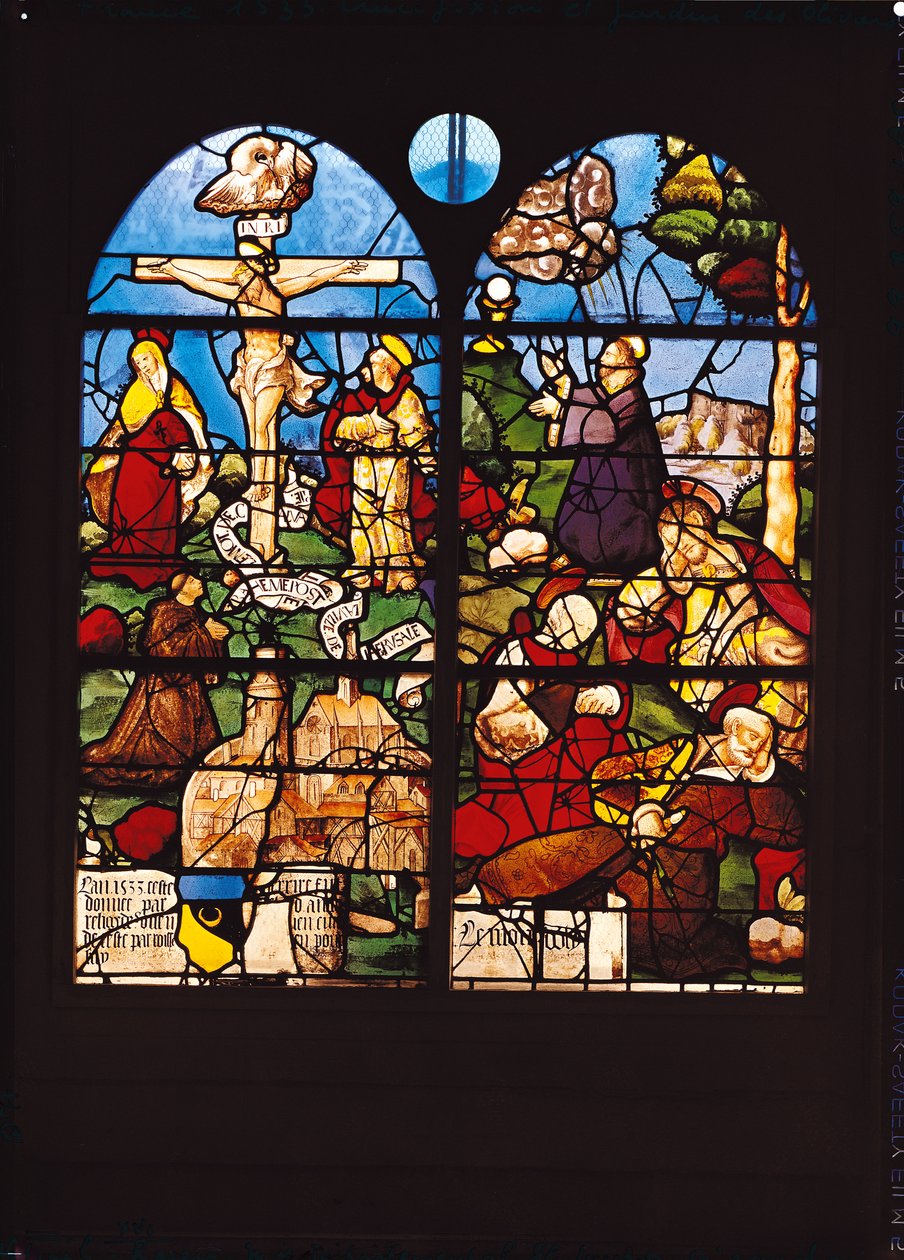 A Crucificação e o Monte das Oliveiras, 1533 de French School