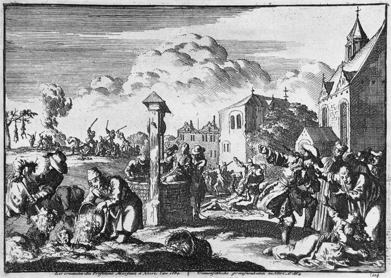 A Crueldade do Presidente Marsaut em Niort contra os protestantes, 1684 de French School