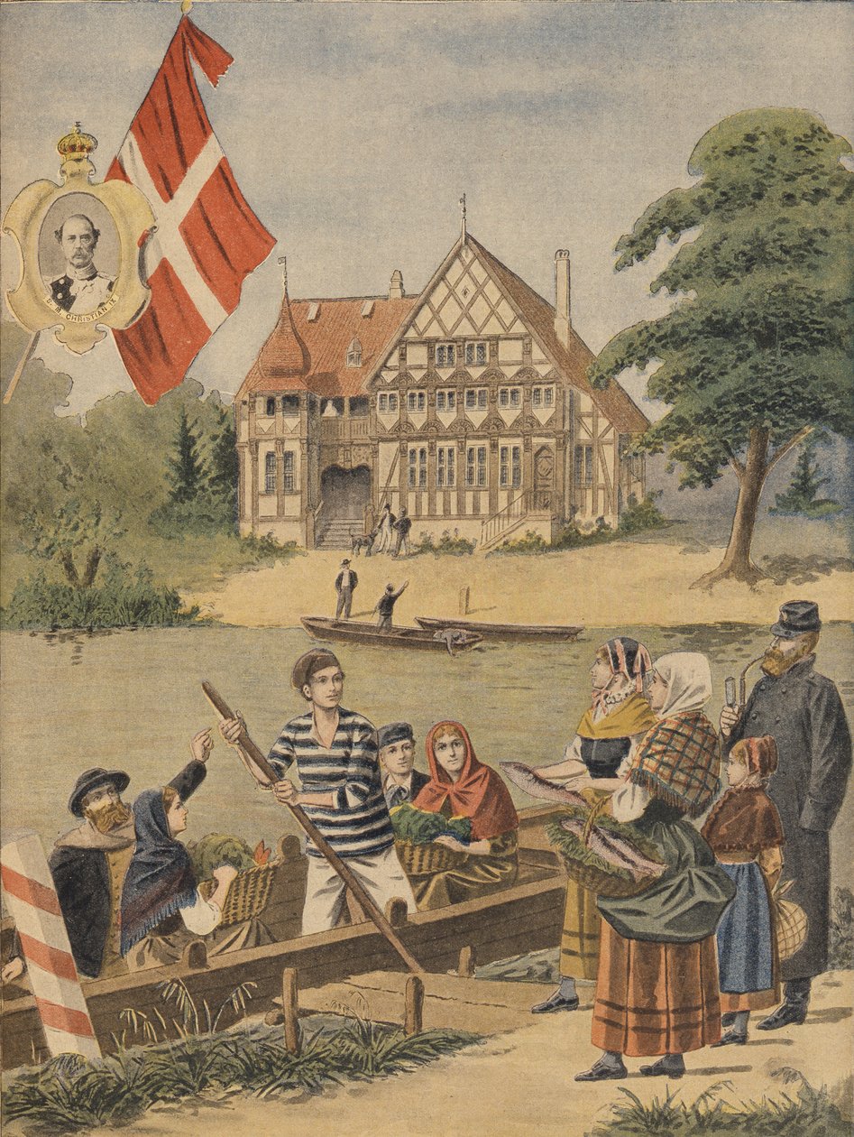 O Pavilhão Dinamarquês na Exposição Universal de 1900, Paris, ilustração do Le Petit Journal, 19 de agosto de 1900 de French School