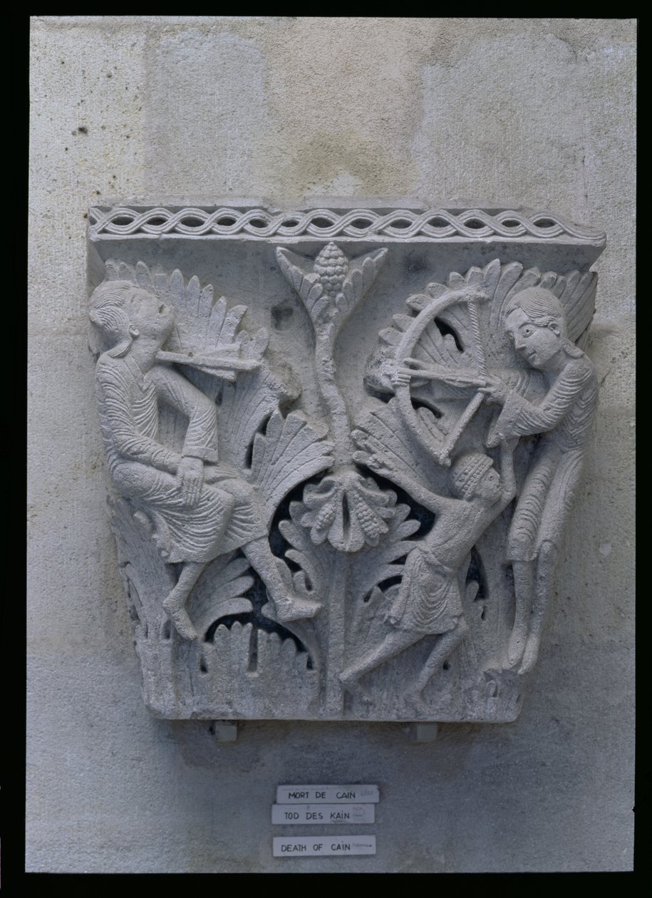 A morte de Caim, capital original da nave da catedral de French School