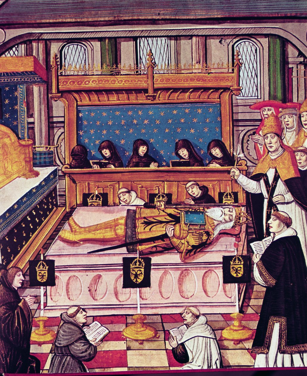 A Morte de Carlos Magno em 814 (velino) de French School