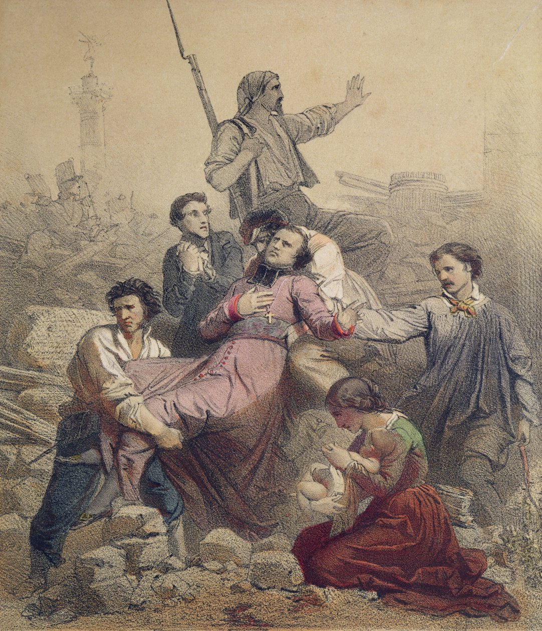 A morte de Monseigneur Affre (1793-1848) 25 de junho de 1848 de French School