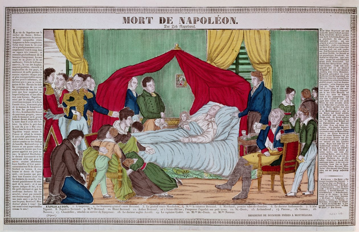 A morte de Napoleão Bonaparte (1769-1821) c.1840 de French School