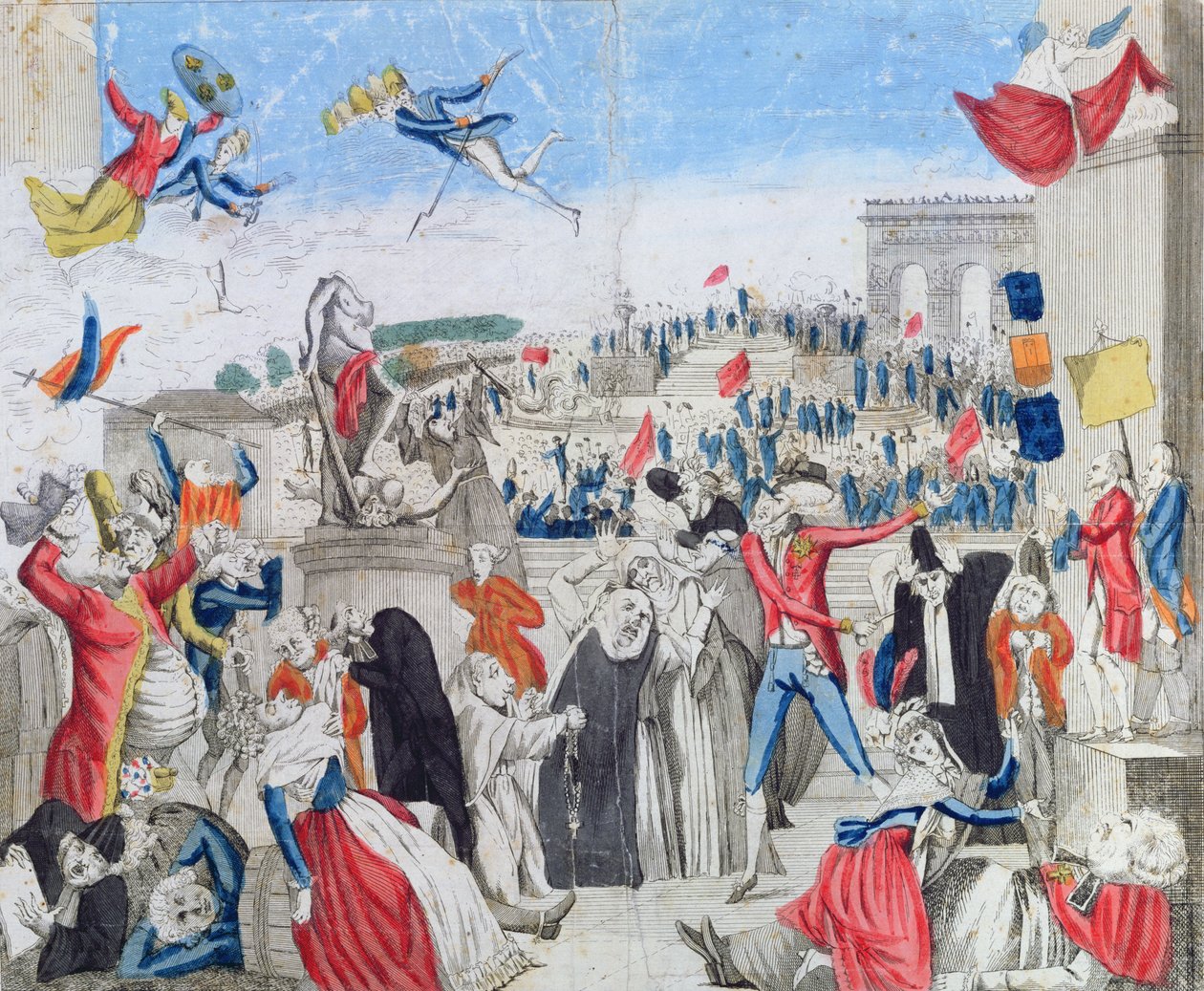Os Aristocratas Desesperados Assistindo à Festa da Federação no Campo de Marte, 14 de julho de 1790, c.1790 de French School
