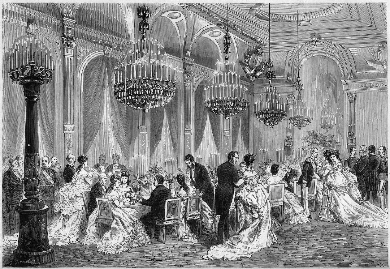 O jantar do Corpo Diplomático em uma recepção organizada por Adolphe Thiers no Palais de l
