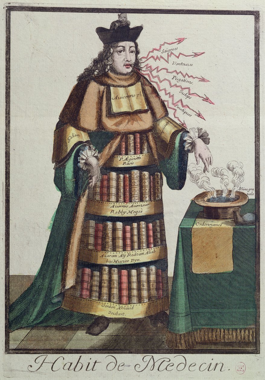 O Doutor, um figurino alegórico, depois de uma imagem gravada por um membro da família Larmessin, c.1640-84 de French School