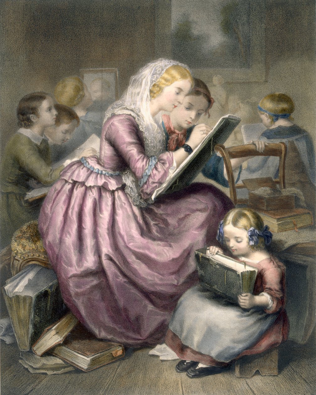 A Escola de Desenho, c.1835 de French School