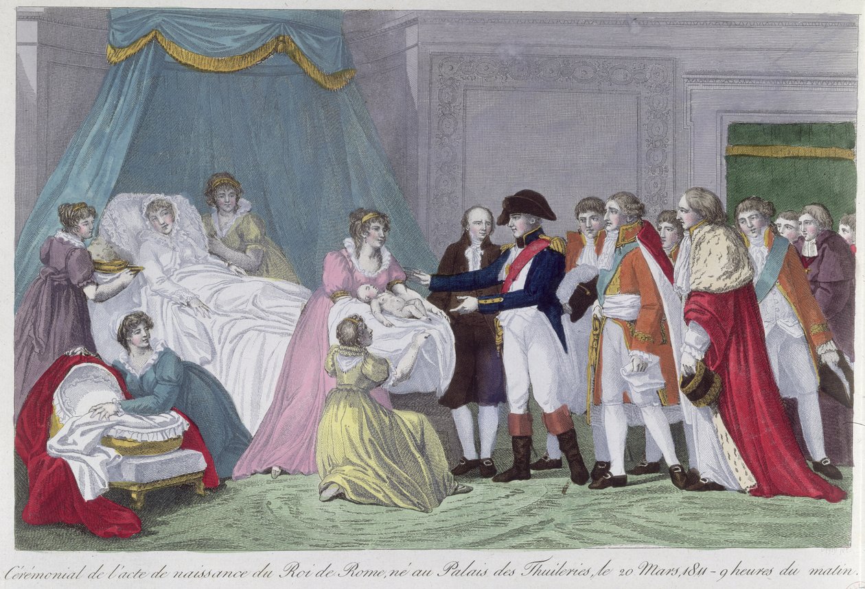 A Imperatriz Marie-Louise (1791-1847) da Áustria dando origem ao Rei de Roma (1811-1832), 1811 de French School