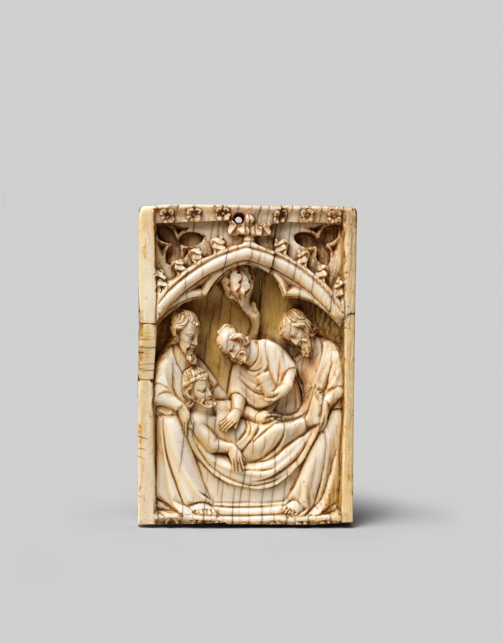 O sepultamento de Cristo, metade superior da asa direita de um díptico de French School